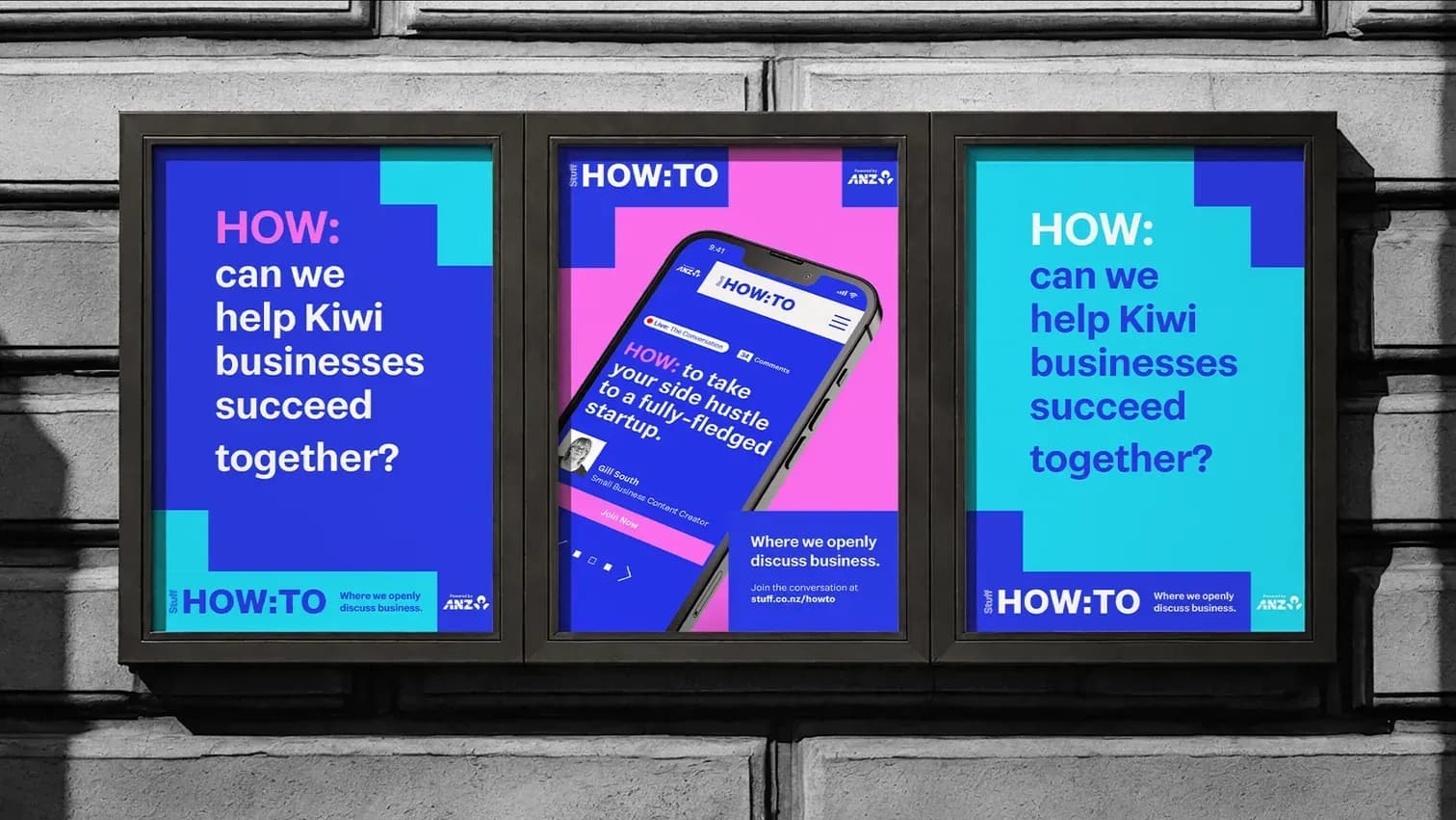 street posters with how to ads 