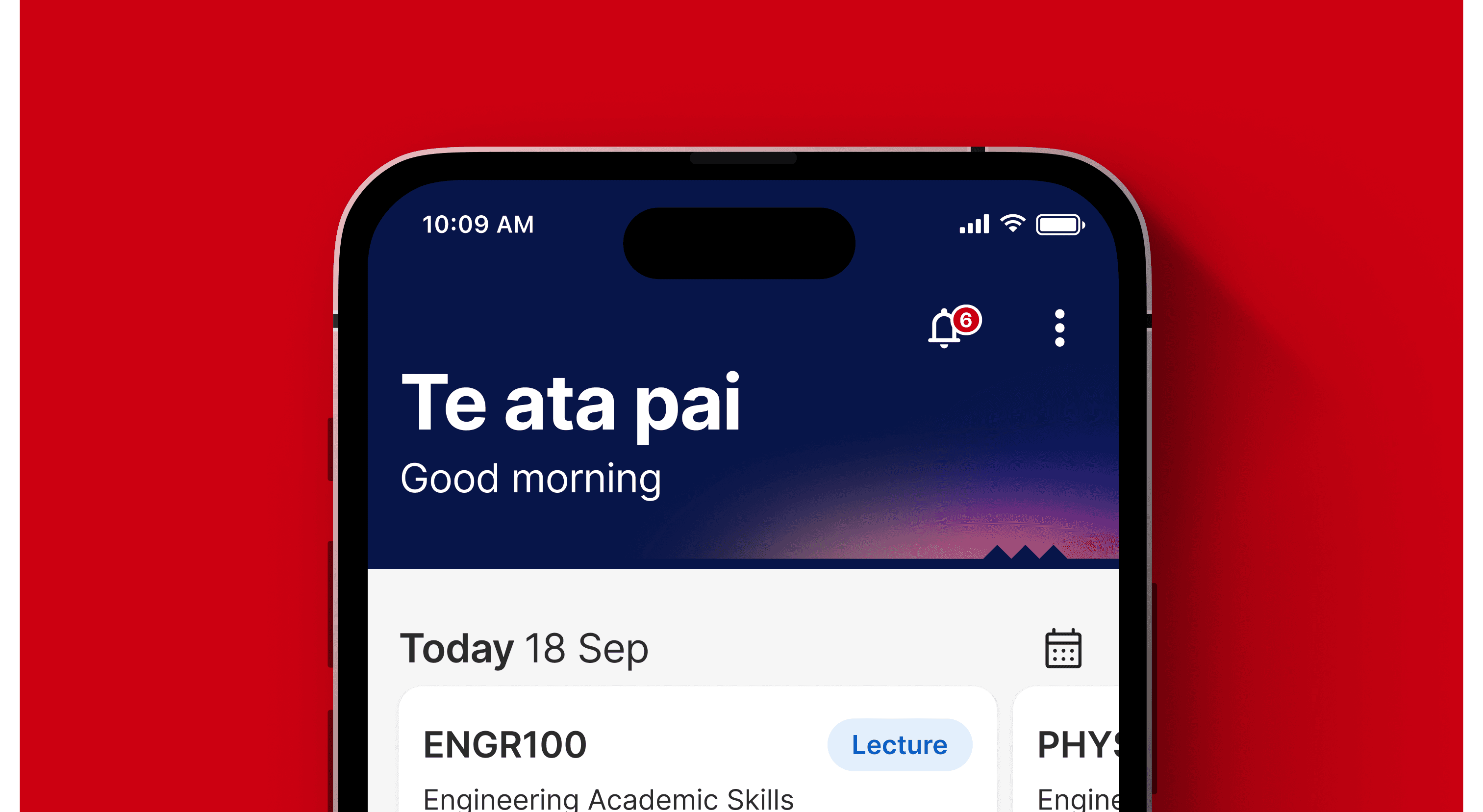 image of the university of canterbury app interface
