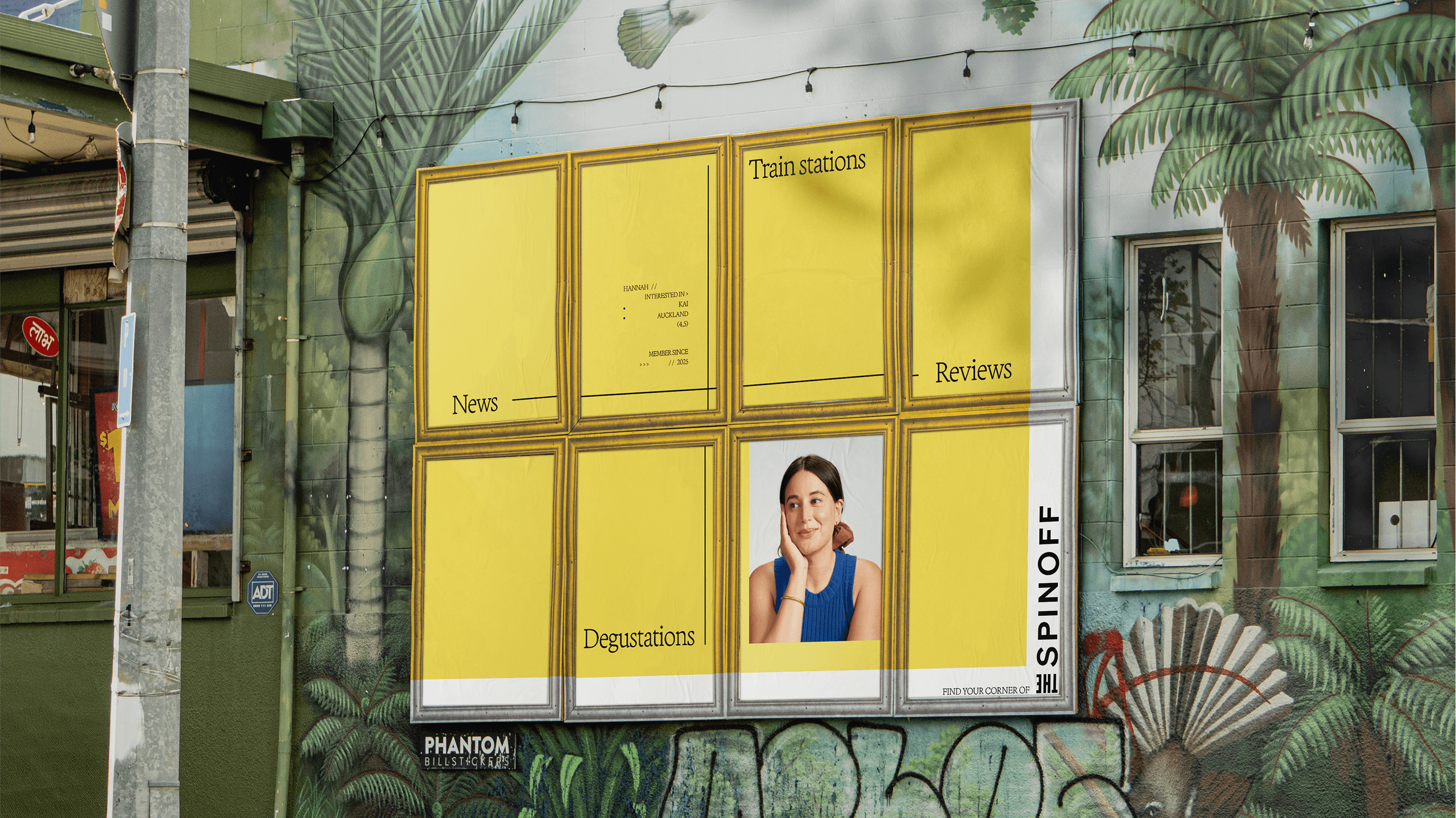 Street posters of The Find Your Corner of The Spinoff campaign across 8 posters 